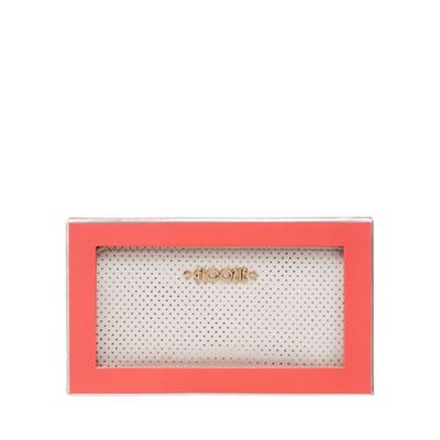 Light pink metallic spot zip around purse in a gift box